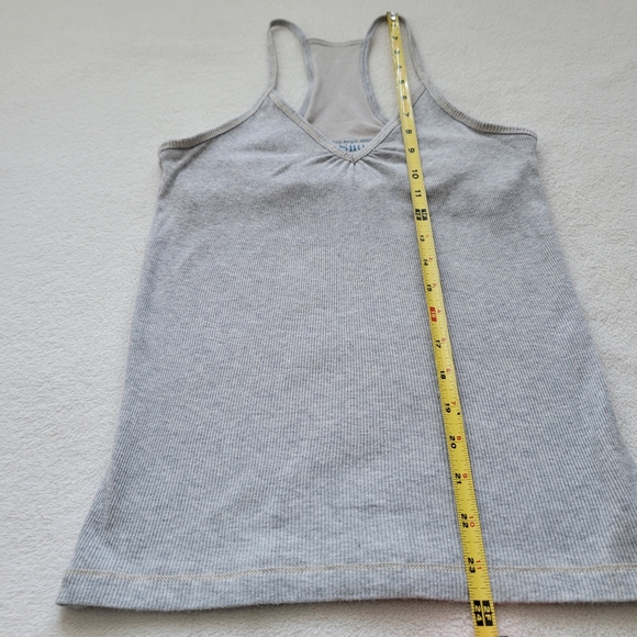 Victoria's Secret Built-in-Bra Cotton Stretch Ribbed Halter Tank Top Small grey - Picture 2 of 11